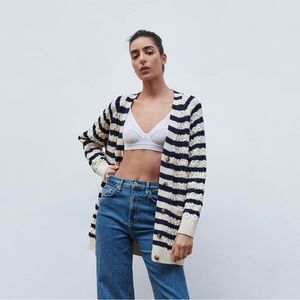Zara striped knit jacket